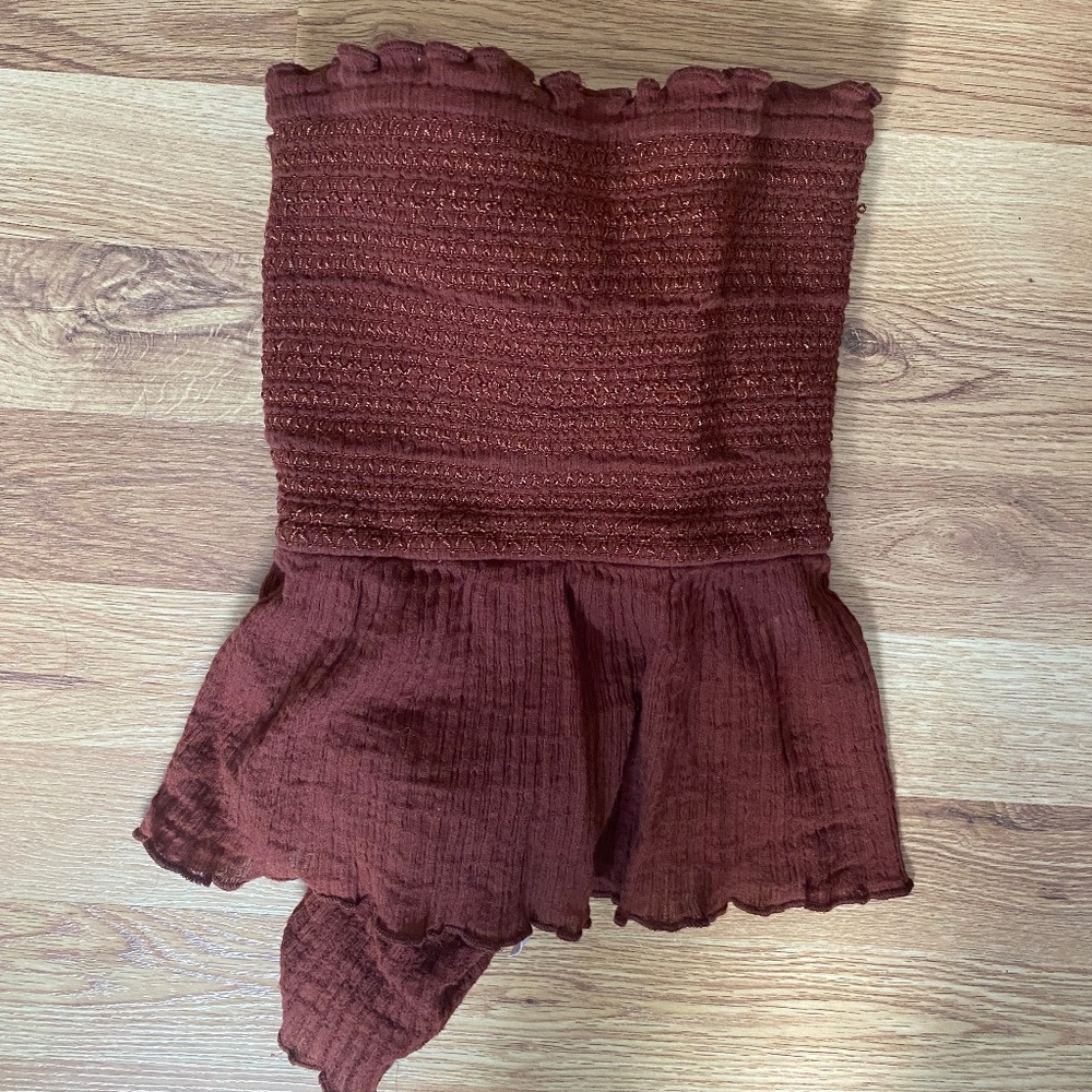Free People Top Bandeau Shirt Tie in the Back